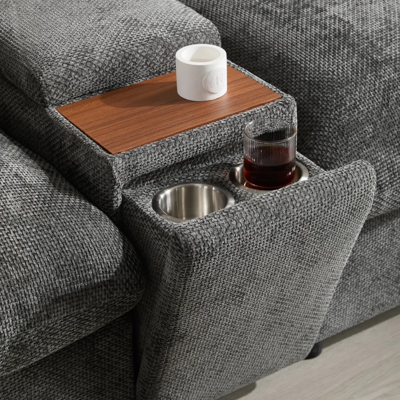 142'' Modular Sectional Sofa with Movable Storage Ottoman and Console,Cup Holder,Wide Seat,6 Seat U Shaped Couch,Oversized Chenille Sofa with USB Charger for Living Room,Apartment,2 Colors