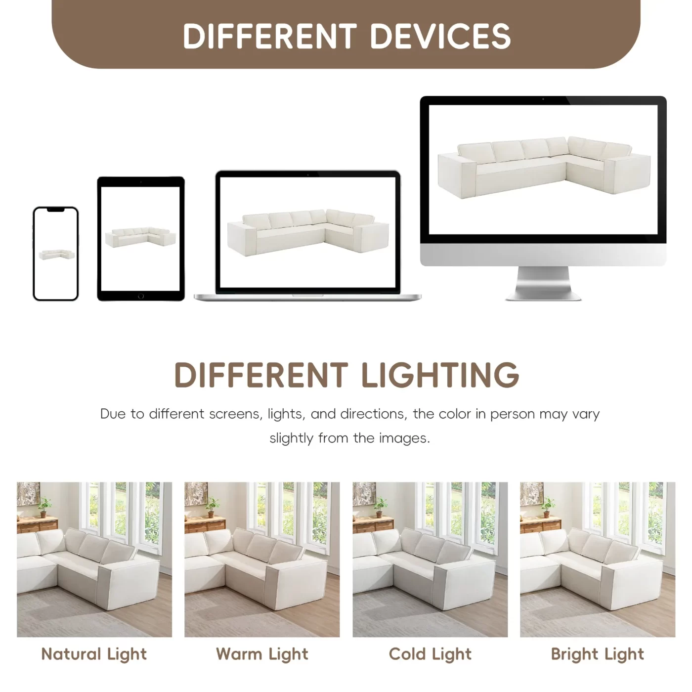 129.5' Minimalist Style Modular Sectional Sofa,6 Seat Wrinkle-resistant Chenille Couch Set,2 PC Free Combination,Modern L-Shaped Cloud Sofa Set for Living Room,No Assembly Require,3 Colors