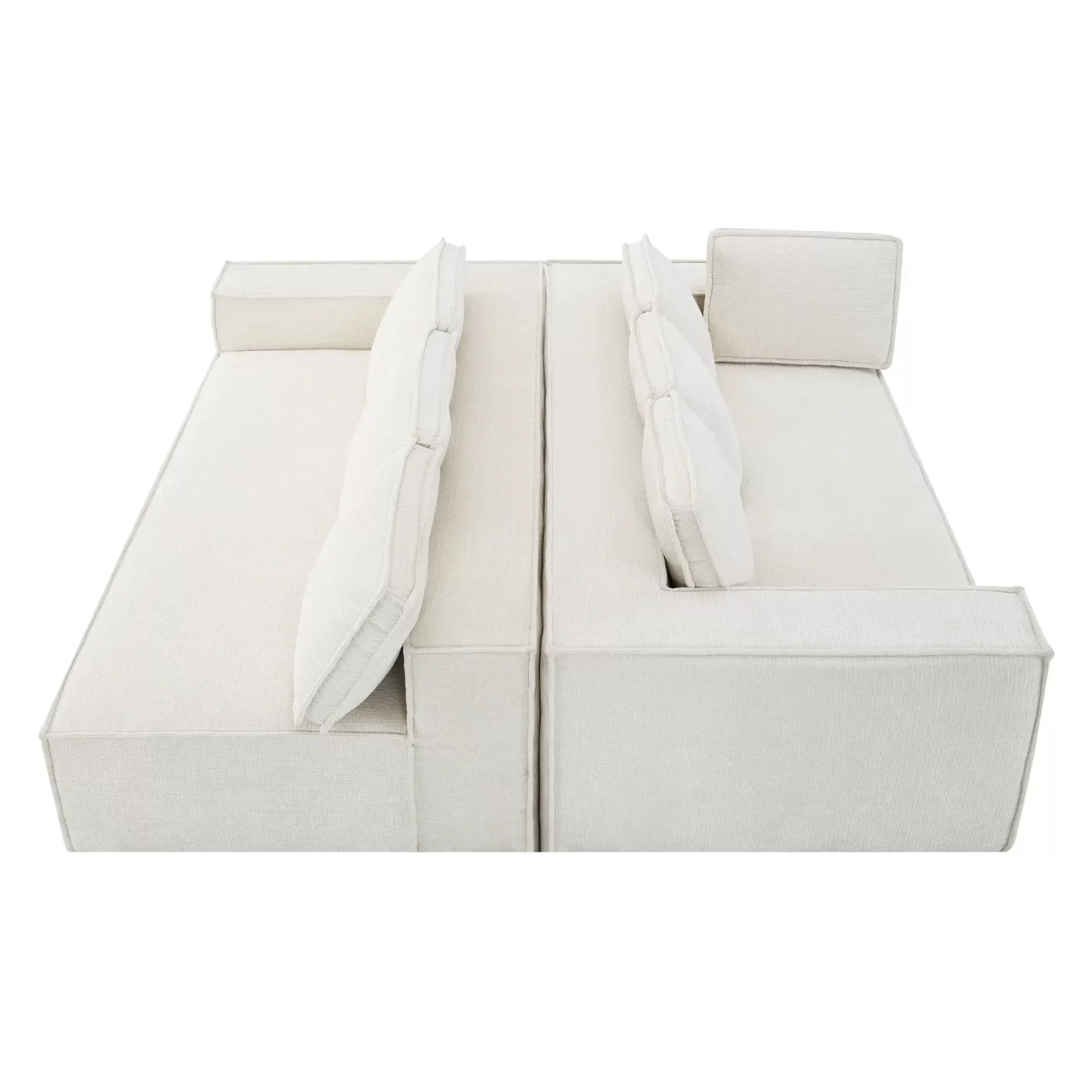 129.5' Minimalist Style Modular Sectional Sofa,6 Seat Wrinkle-resistant Chenille Couch Set,2 PC Free Combination,Modern L-Shaped Cloud Sofa Set for Living Room,No Assembly Require,3 Colors