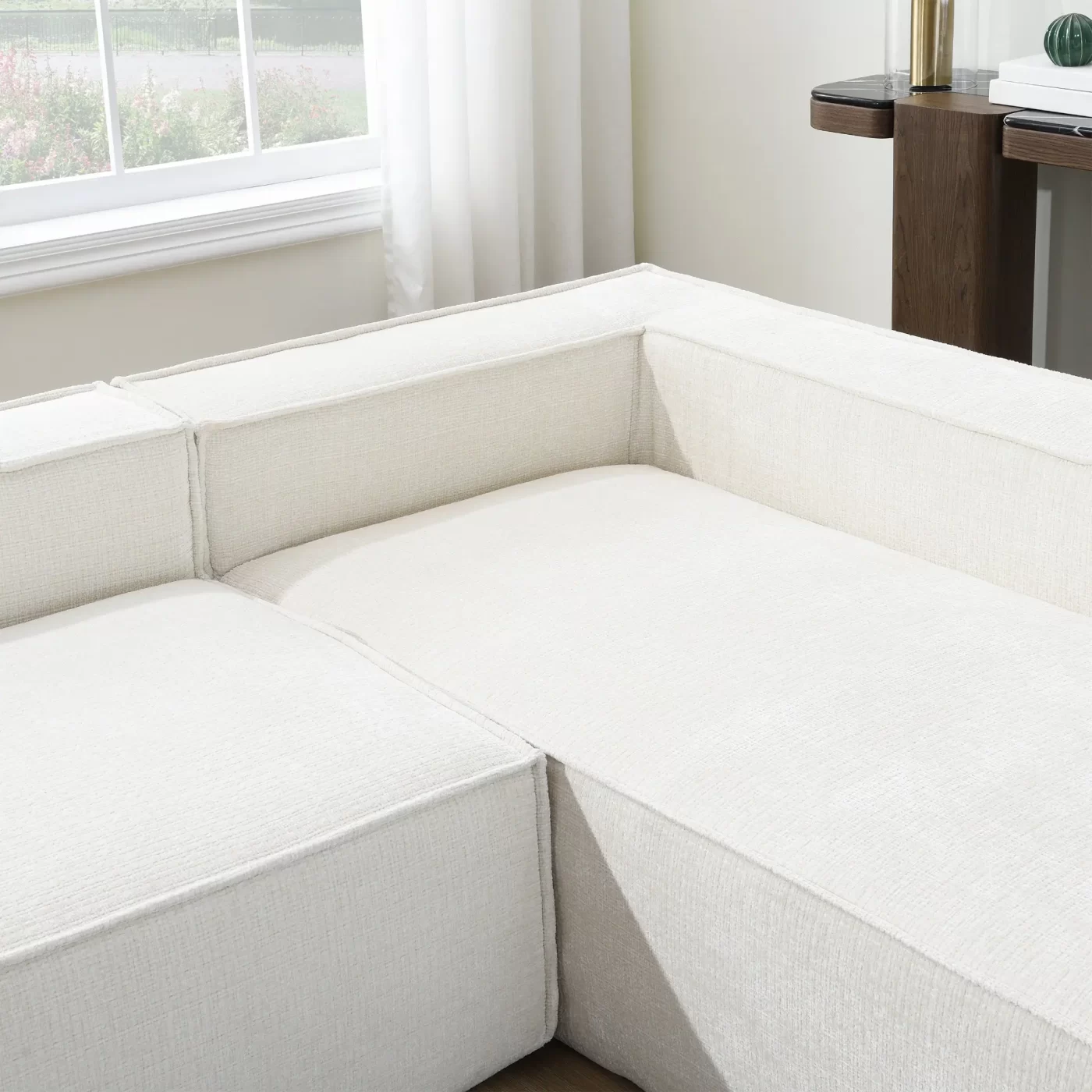 129.5' Minimalist Style Modular Sectional Sofa,6 Seat Wrinkle-resistant Chenille Couch Set,2 PC Free Combination,Modern L-Shaped Cloud Sofa Set for Living Room,No Assembly Require,3 Colors