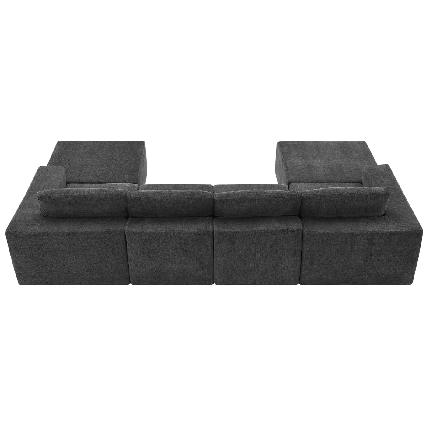 110*72' Modular U Shaped Sectional Sofa with Ottomans,Luxury Cloud Chenille Floor Couch with Deep Seat,No Assembly Required,Fully Compressed Upholstered Sofa for Living Room,Bedroom,3 Colors
