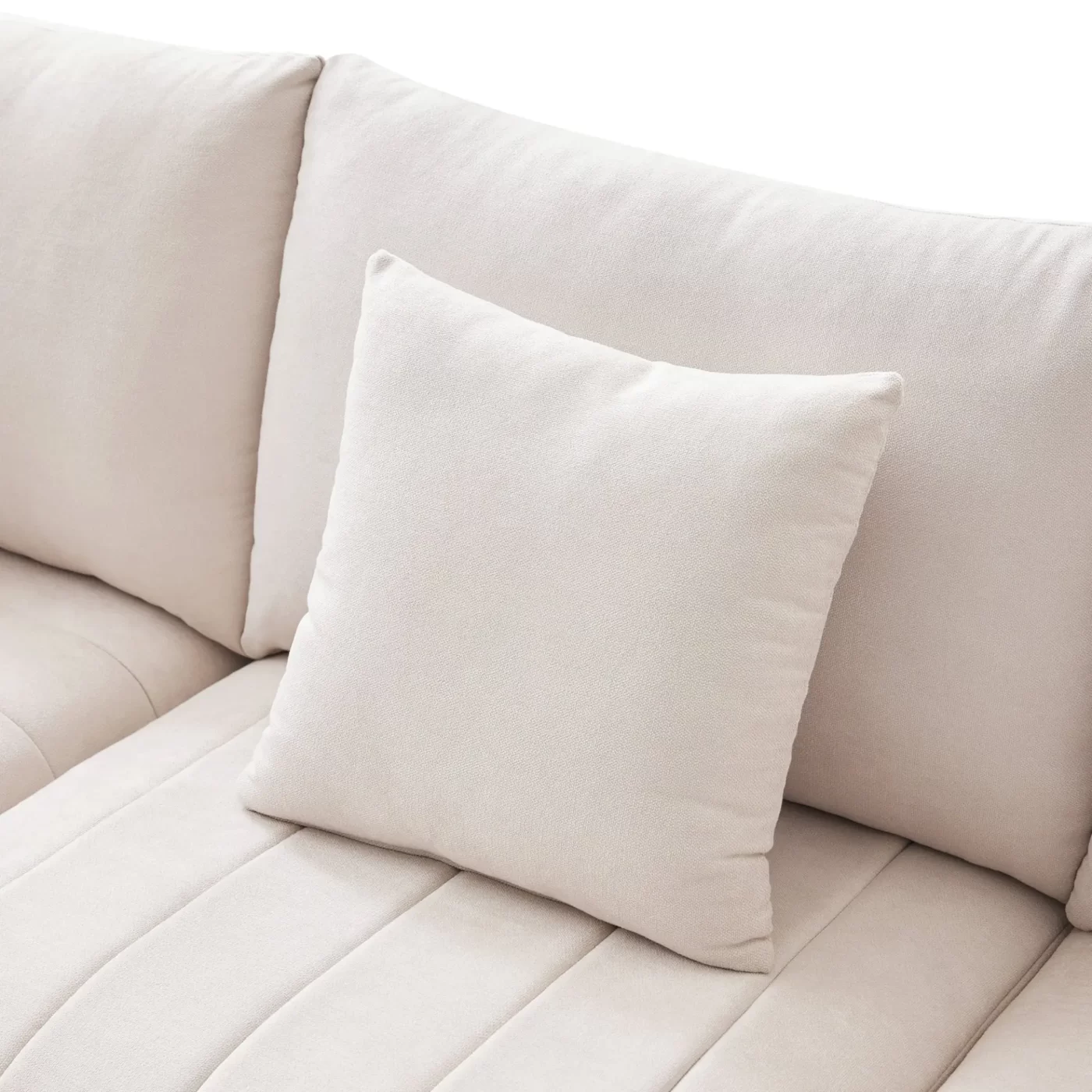 89*79' Modern Modular Sectional Sofa with Deep Seat,Vertical Stripes,5 Seat Corner Couch with Movable Ottoman,Throw Pillows,L-Shaped Comfy Cloud Indoor Furniture for Living Room,Apartment,3 Colors