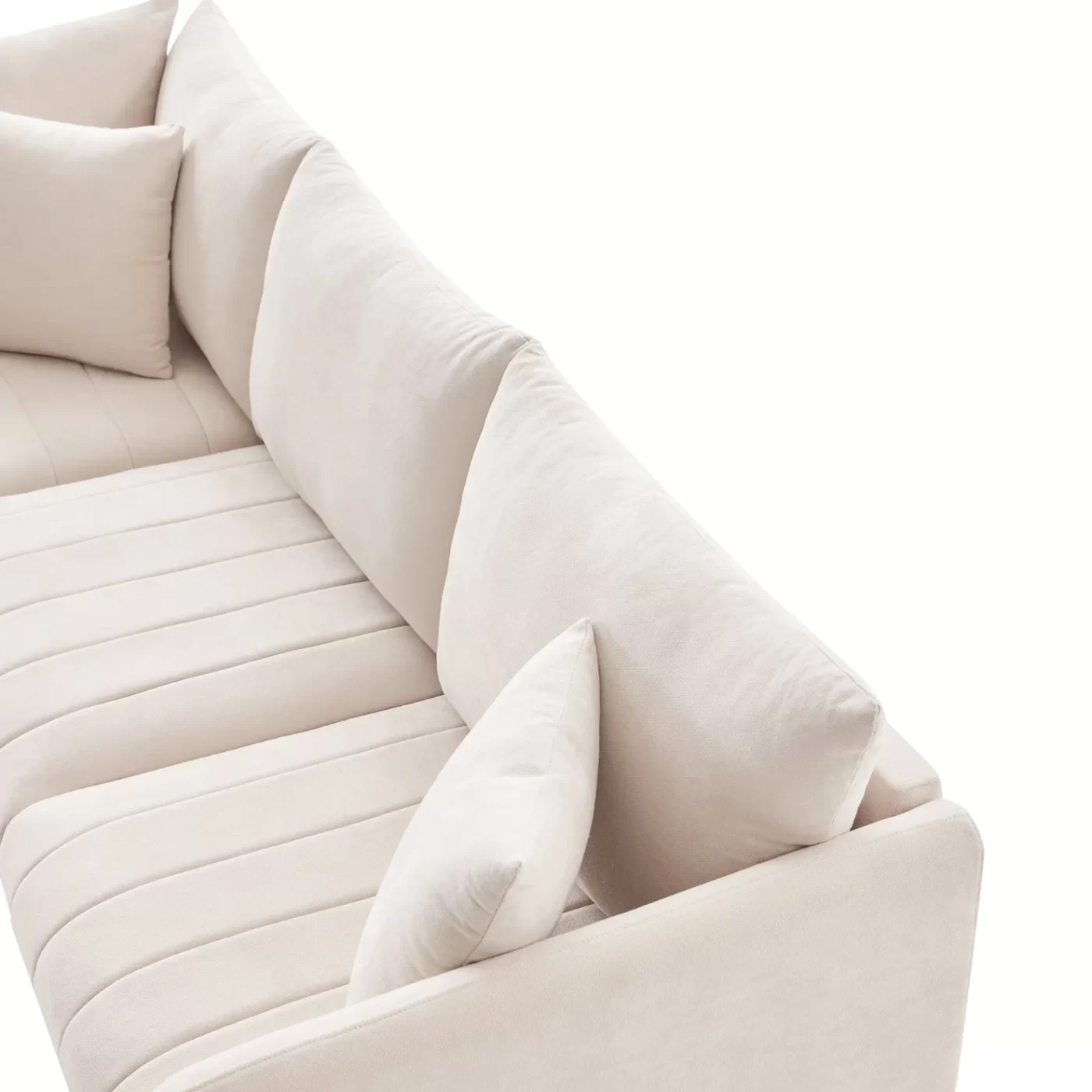 89*79' Modern Modular Sectional Sofa with Deep Seat,Vertical Stripes,5 Seat Corner Couch with Movable Ottoman,Throw Pillows,L-Shaped Comfy Cloud Indoor Furniture for Living Room,Apartment,3 Colors