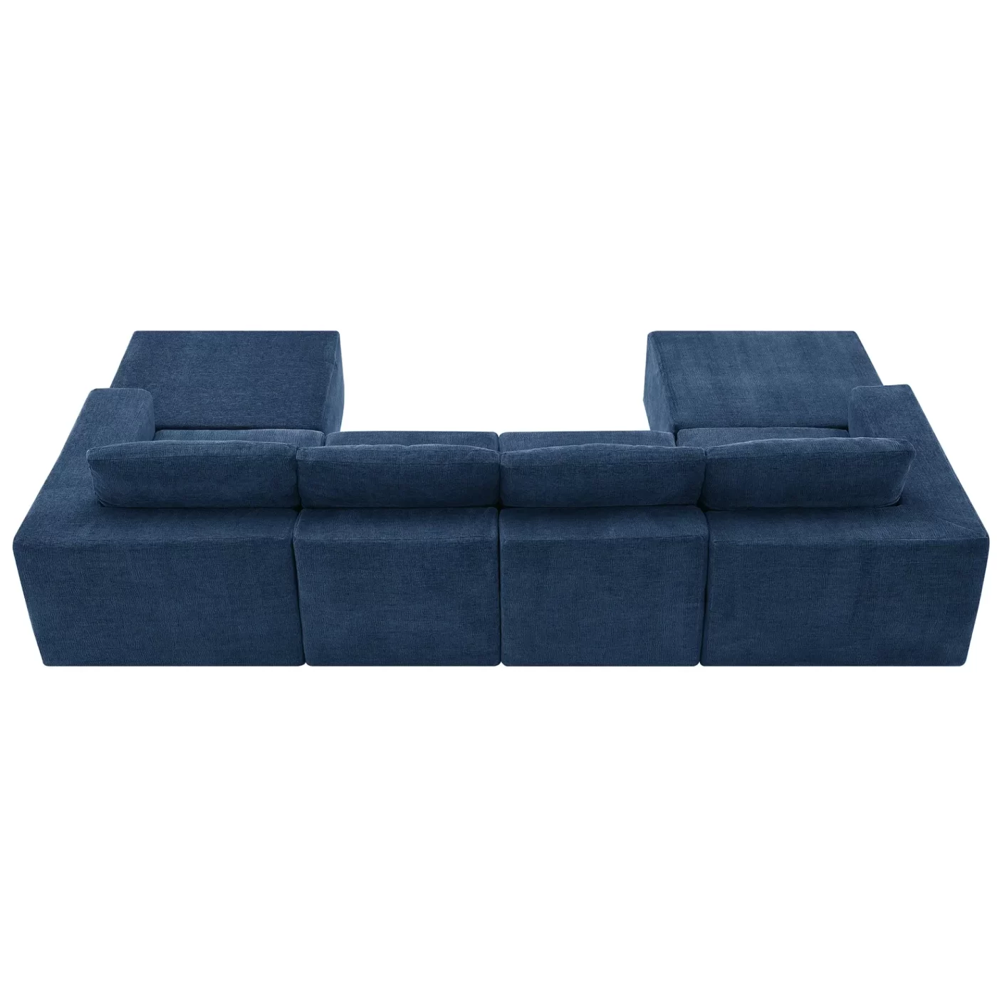 110*72' Modular U Shaped Sectional Sofa with Ottomans,Luxury Cloud Chenille Floor Couch with Deep Seat,No Assembly Required,Fully Compressed Upholstered Sofa for Living Room,Bedroom,3 Colors