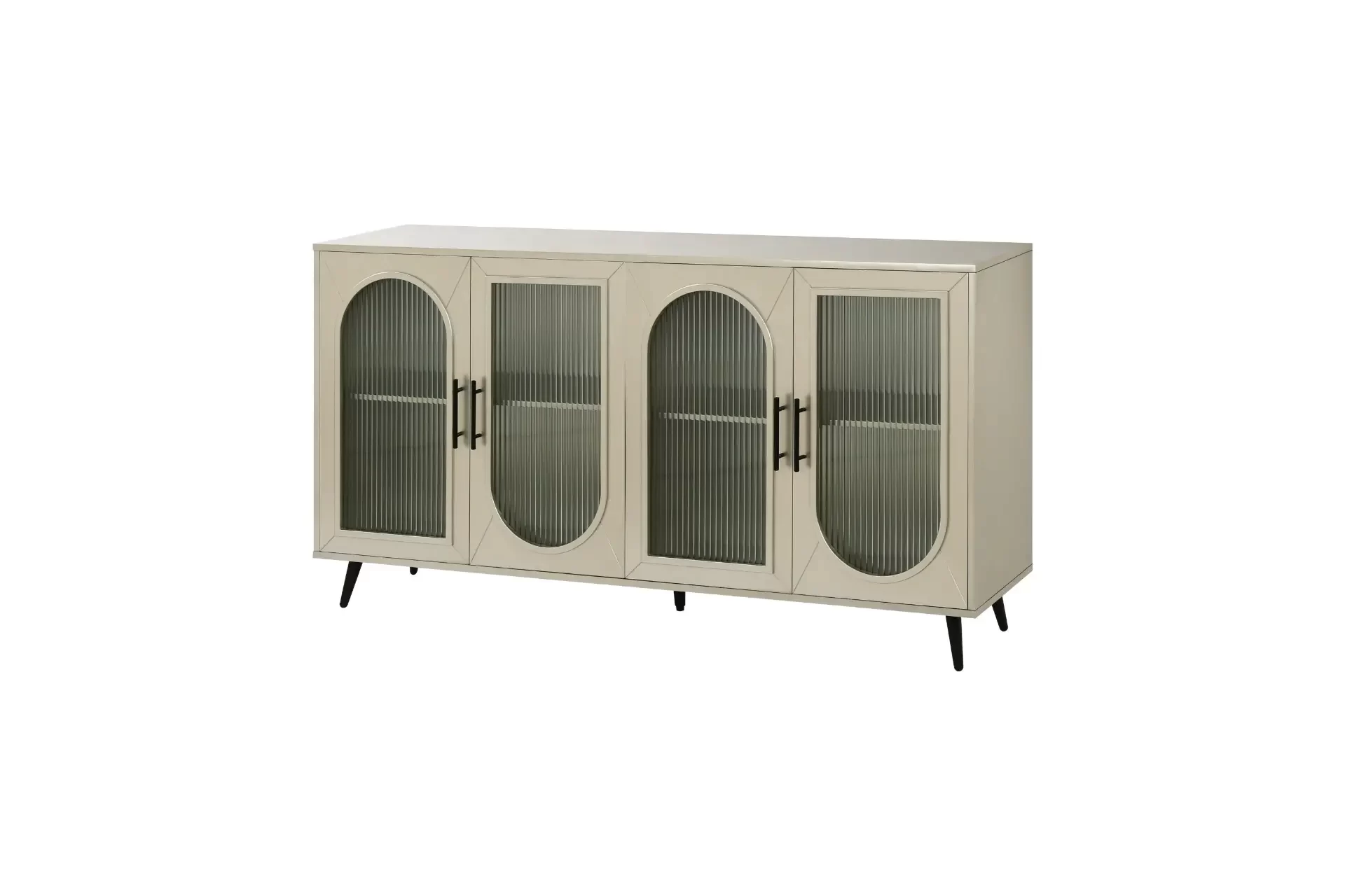 TV Stand for 65+ Inch TV, Wood TV Stand with Storage Cabinet & Adjustable Shelves, Media TV Console for Living Room Bedroom(Gold)