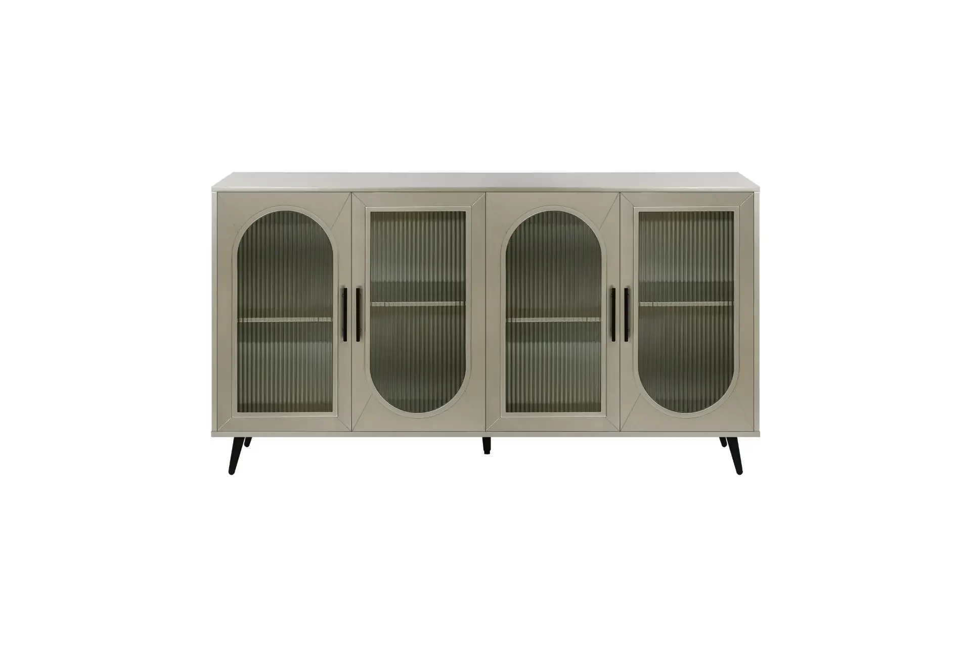 TV Stand for 65+ Inch TV, Wood TV Stand with Storage Cabinet & Adjustable Shelves, Media TV Console for Living Room Bedroom(Gold)