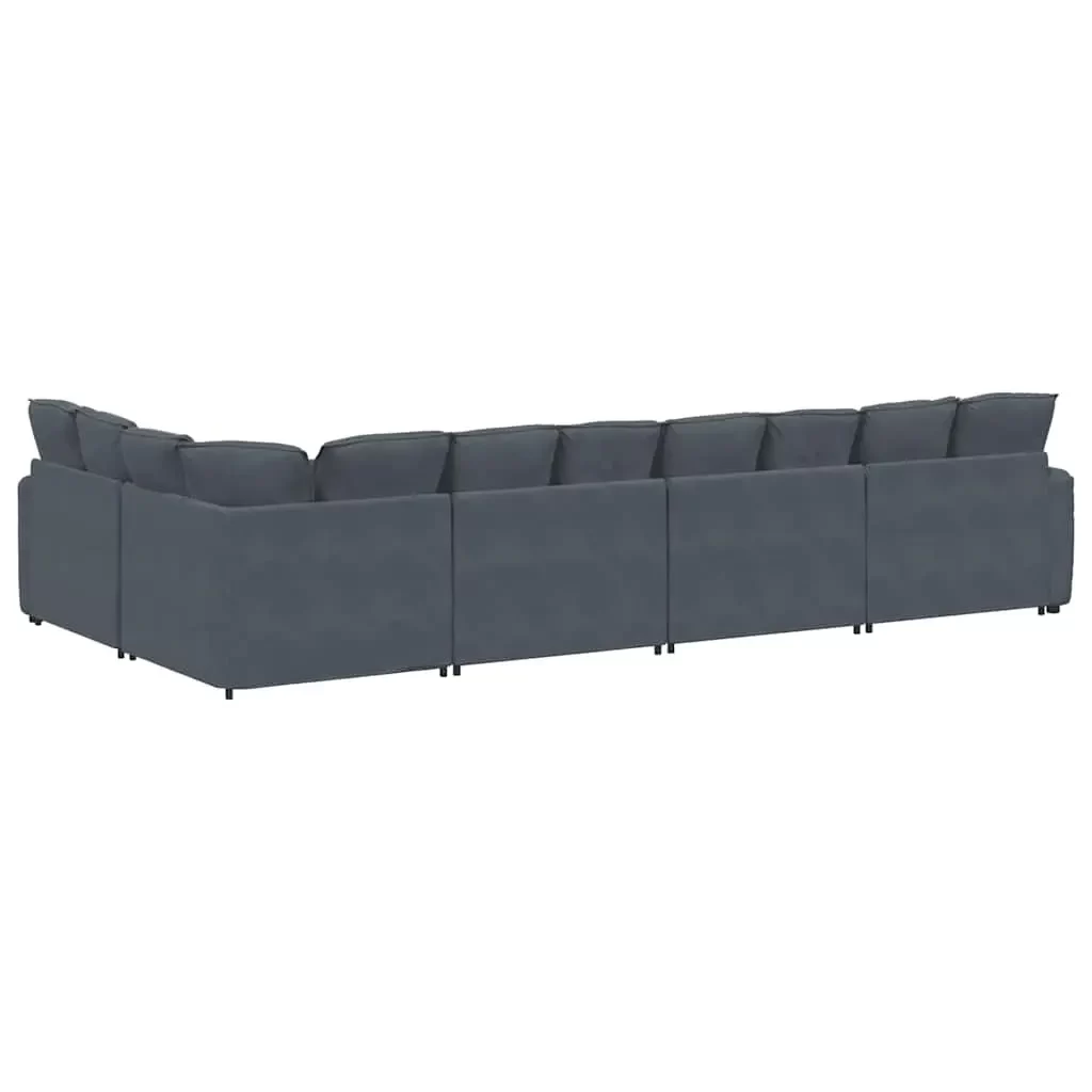 vidaXL Modular Sofa Dark Grey Velvet (100% polyester) L-shaped Modular