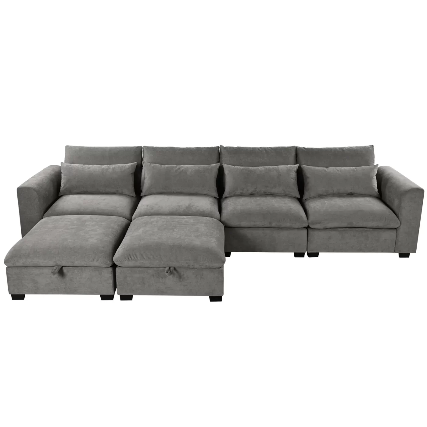 U-shaped Freely Transformable Modular Corner Sofa with Two Ottomans, Suitable for Living Rooms, Studies, Home Theaters, and More.