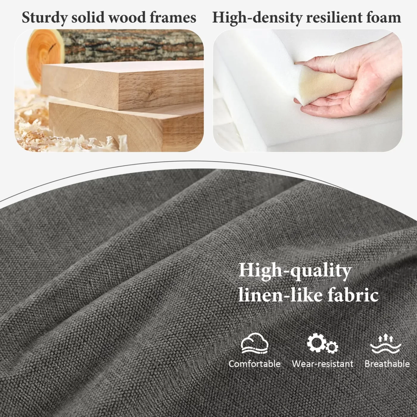 U-shaped Freely Transformable Modular Corner Sofa with Two Ottomans, Suitable for Living Rooms, Studies, Home Theaters, and More.