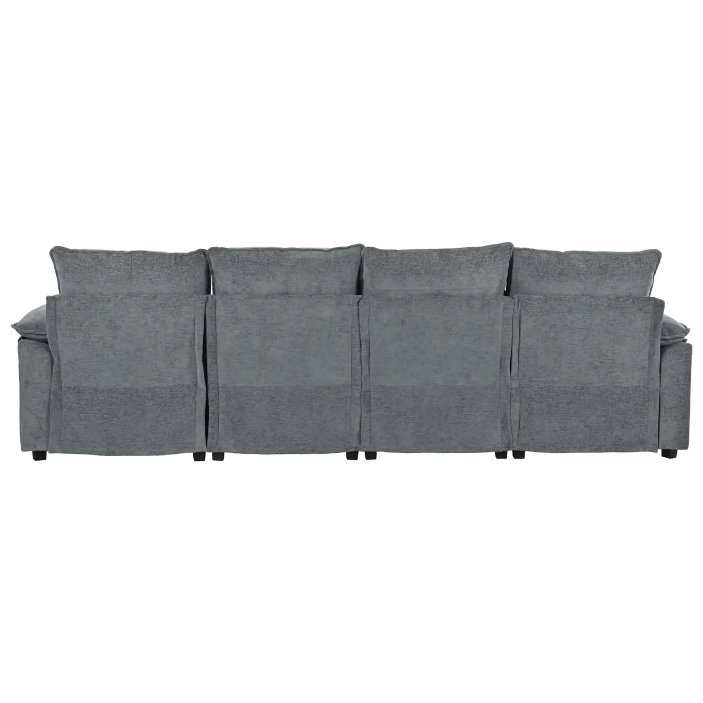U_STYLE U-Shaped Chenille Sectional Sofa with Adjustable Armrest Pillows - Perfect for Living Rooms, Offices, and Spacious Spaces