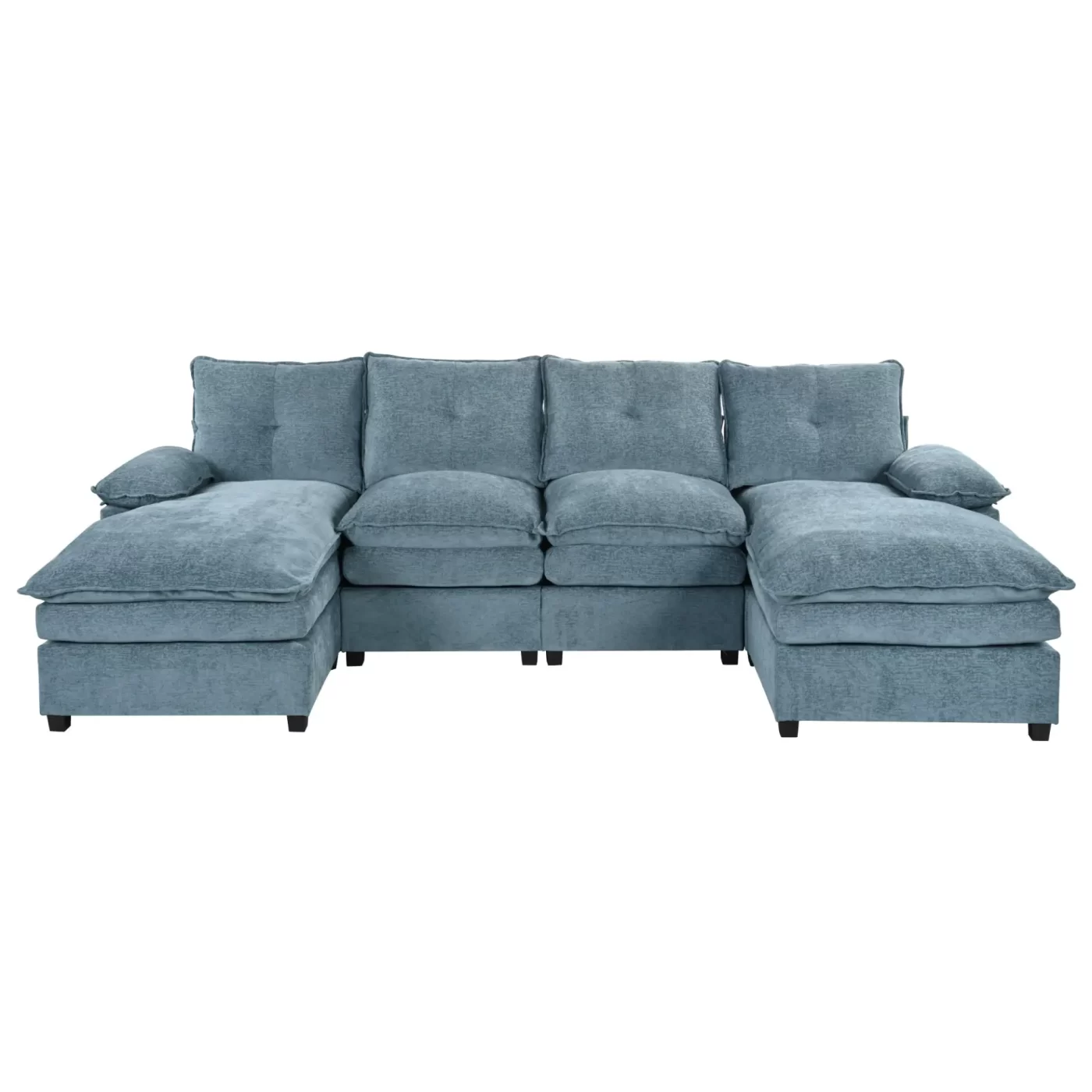U_STYLE U-Shaped Chenille Sectional Sofa with Adjustable Armrest Pillows - Perfect for Living Rooms, Offices, and Spacious Spaces
