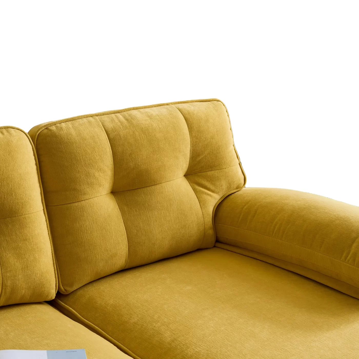82.6' Modern Sectional Sofas Couches Velvet L-Shaped Couches for Living Room, Bedroom, Yellow