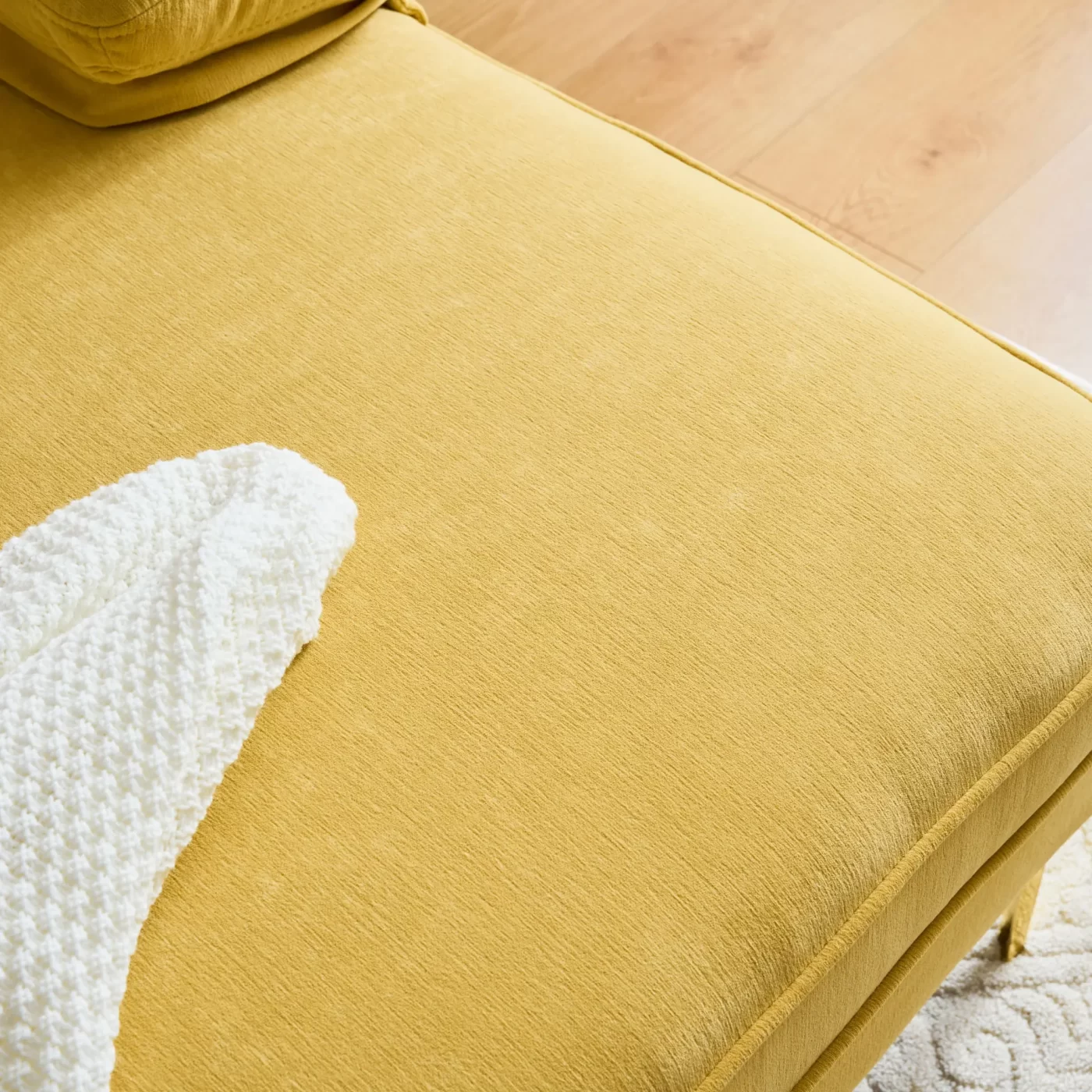 82.6' Modern Sectional Sofas Couches Velvet L-Shaped Couches for Living Room, Bedroom, Yellow