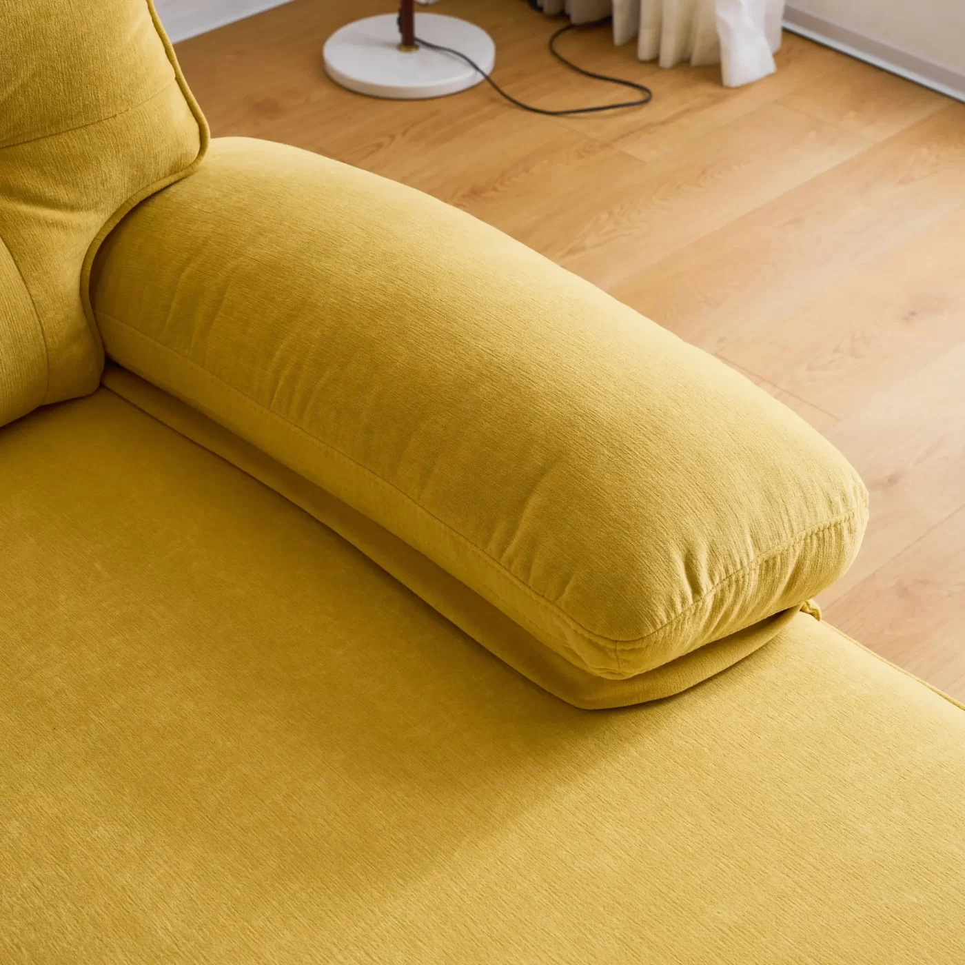 82.6' Modern Sectional Sofas Couches Velvet L-Shaped Couches for Living Room, Bedroom, Yellow