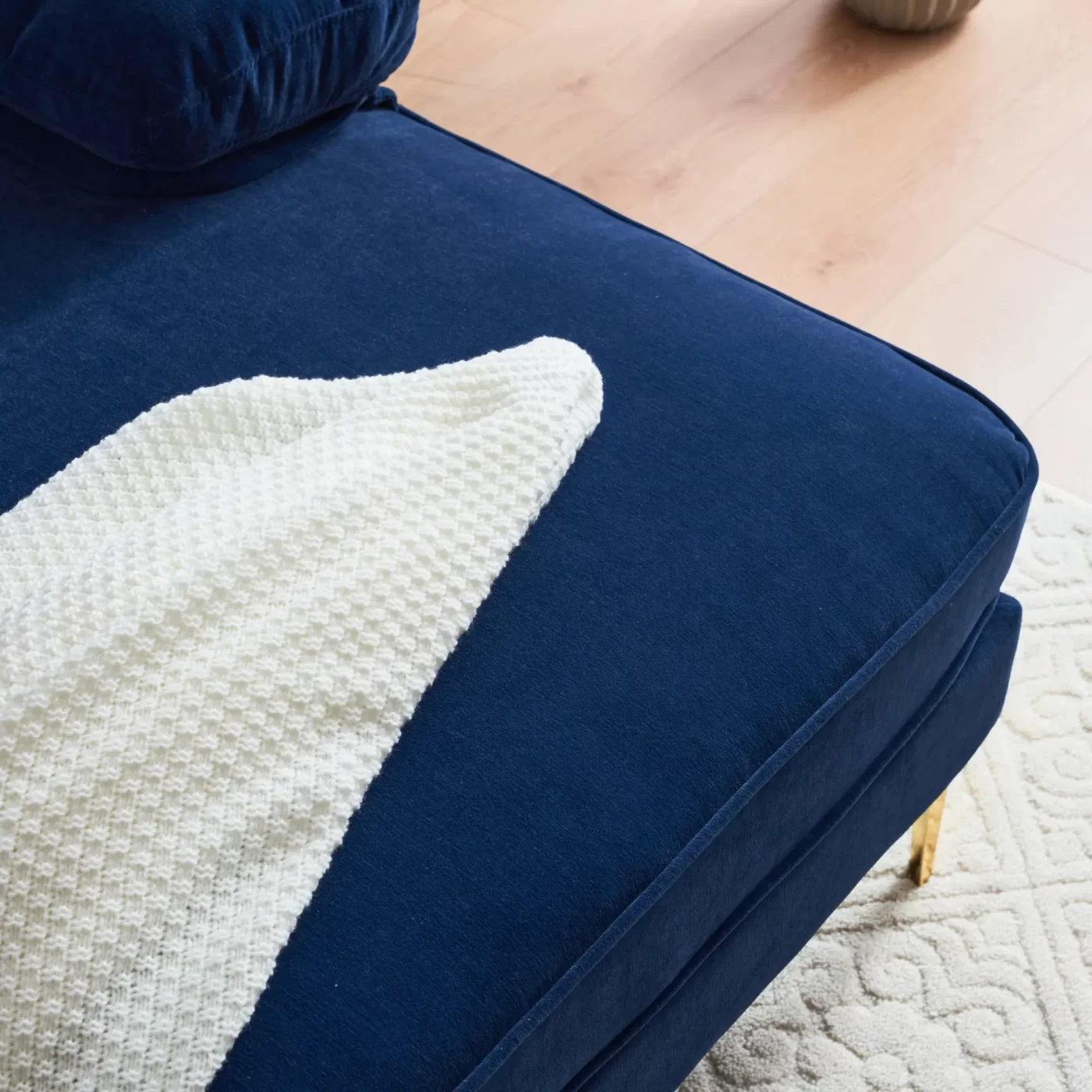 82.6' Modern Sectional Sofas Couches Velvet L Shaped Couches for Living Room, Bedroom , Blue