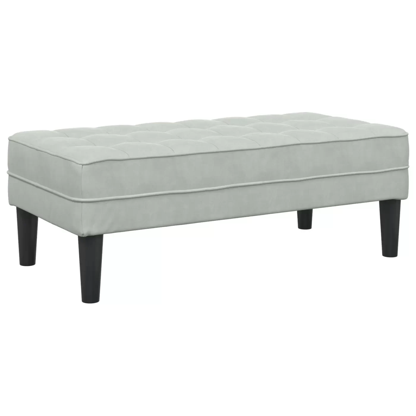 vidaXL Garden Sofa with Bench and Cushions L-Shaped Light Grey Velvet