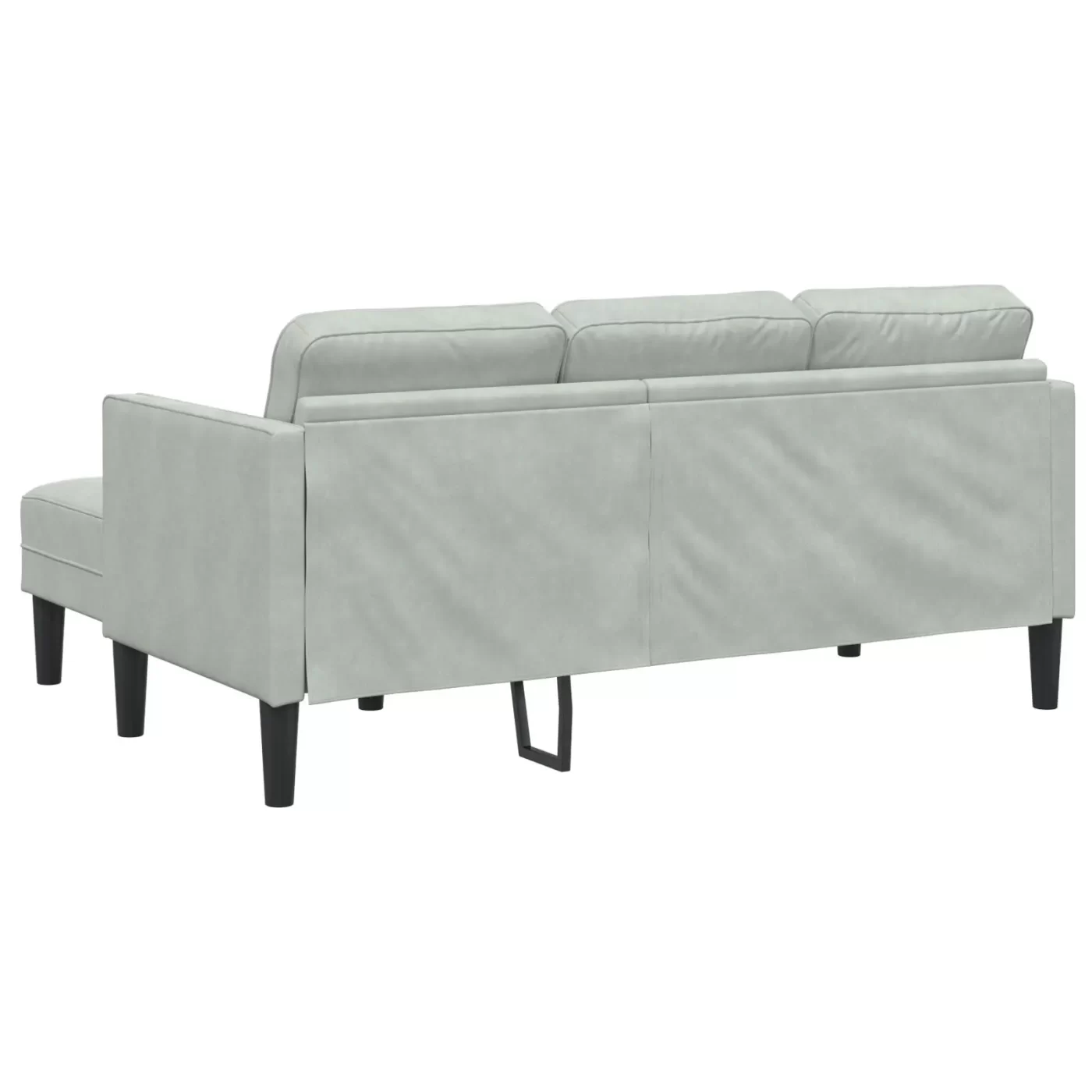 vidaXL Garden Sofa with Bench and Cushions L-Shaped Light Grey Velvet