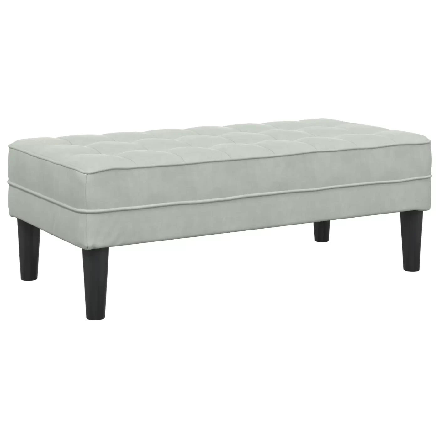vidaXL Garden Sofa with Bench and Cushions L-Shaped Light Grey Velvet