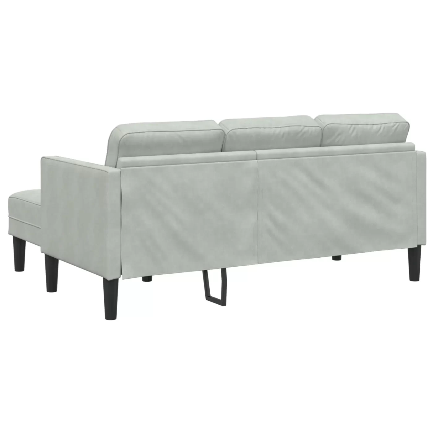 vidaXL Garden Sofa with Bench and Cushions L-Shaped Light Grey Velvet