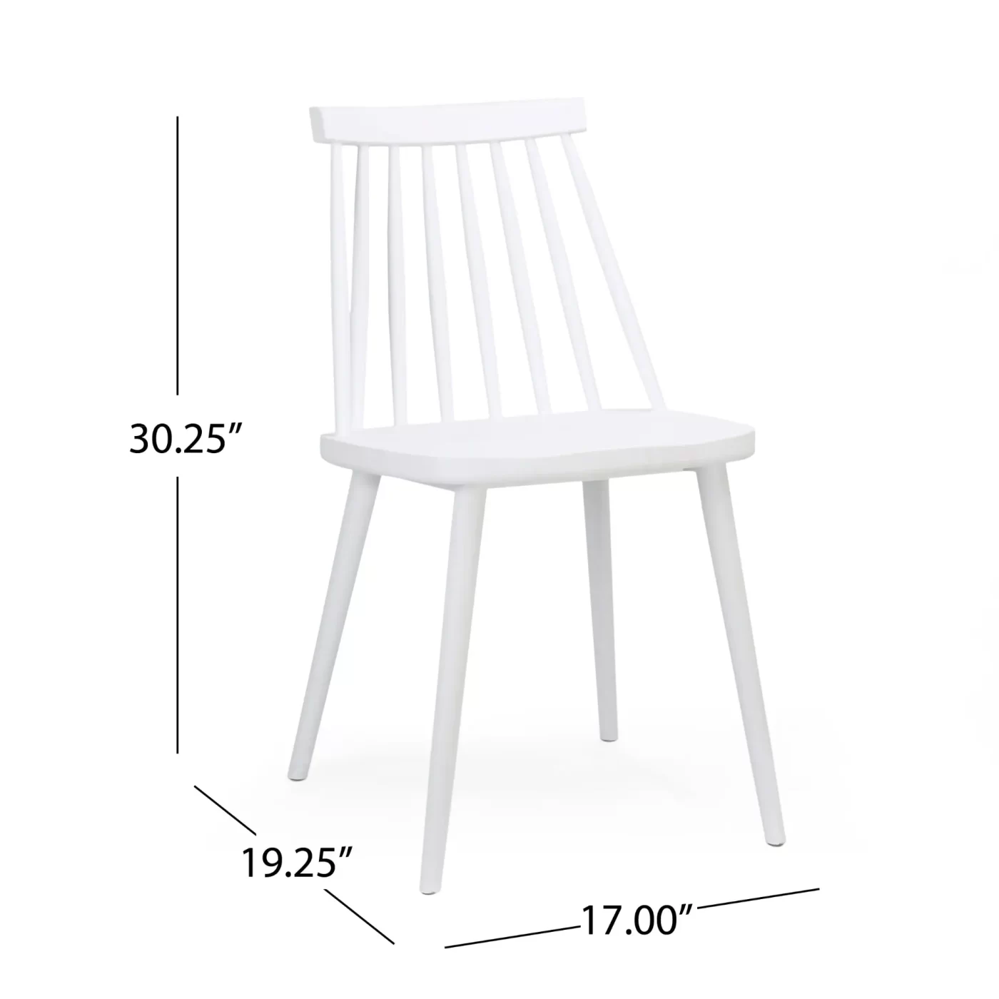 Farmhouse Spindle Back Dining Chairs, Set of 2, White
