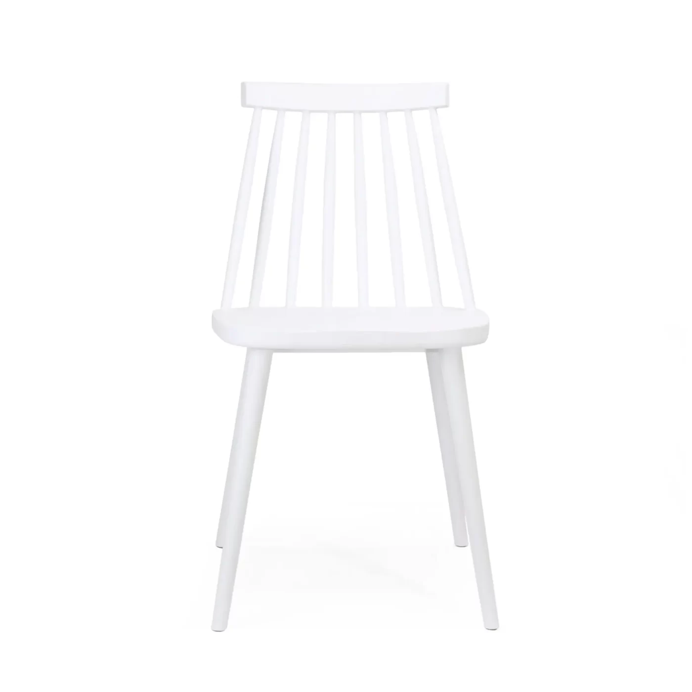 Farmhouse Spindle Back Dining Chairs, Set of 2, White