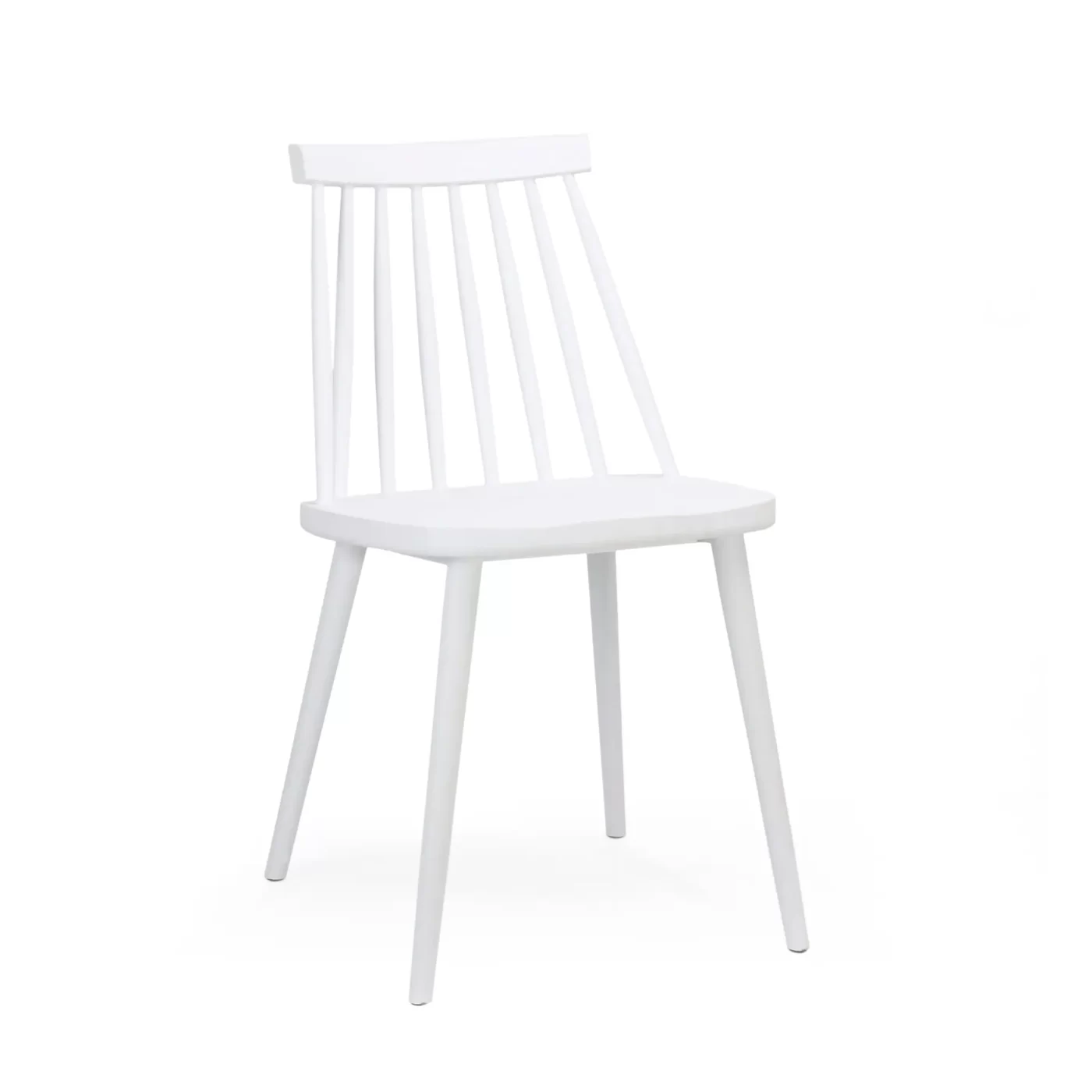 Farmhouse Spindle Back Dining Chairs, Set of 2, White