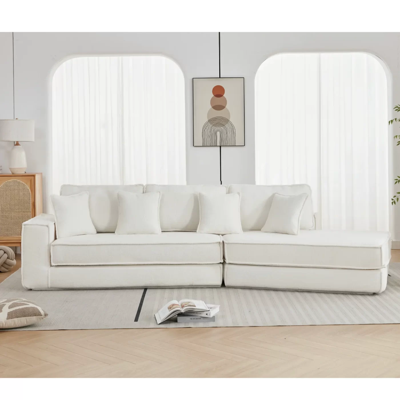 Folding Convertible Out Sleeper Sofa Bed,2-in-1, Combination Convertible Sofa,3 seat, Upholstered,Fold Out Floor Gaming Sofa Bed , Lamb Velvet Fabric,Living Room,Beige