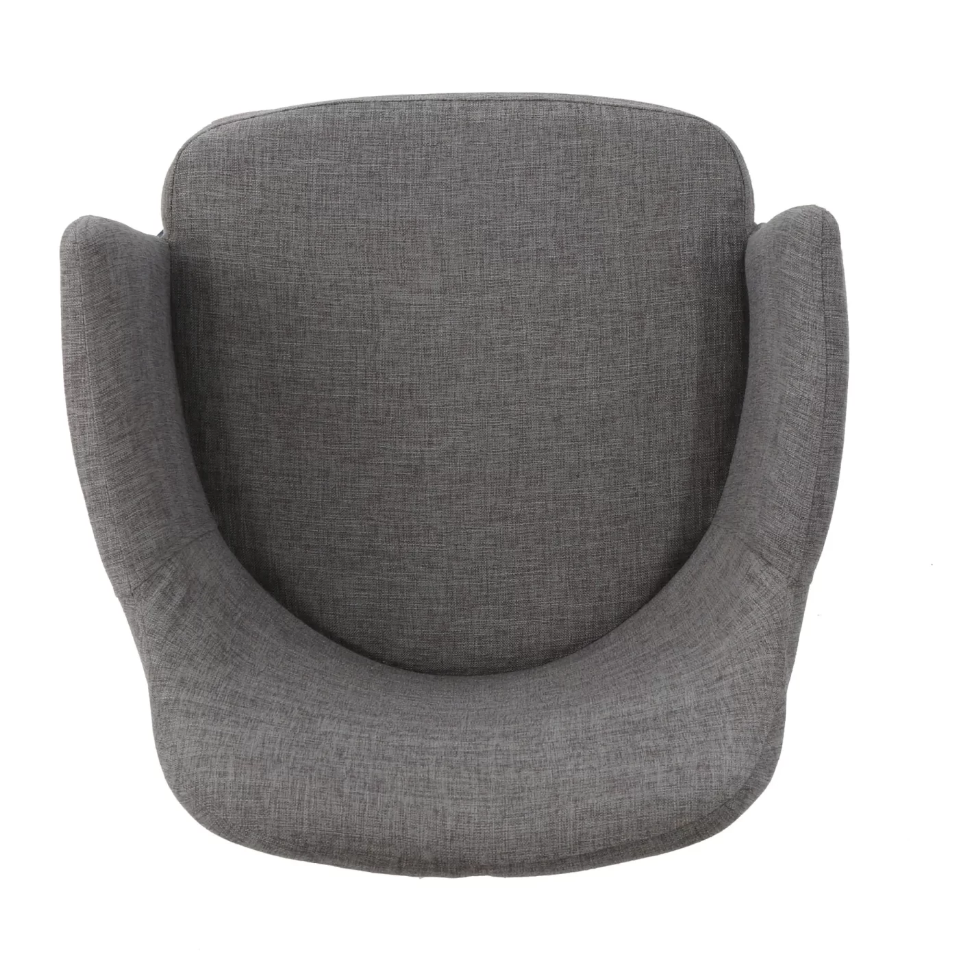 Elegant Dining Chair with Contoured Support in Light Grey Fabric and Wood Finish Metal Frame
