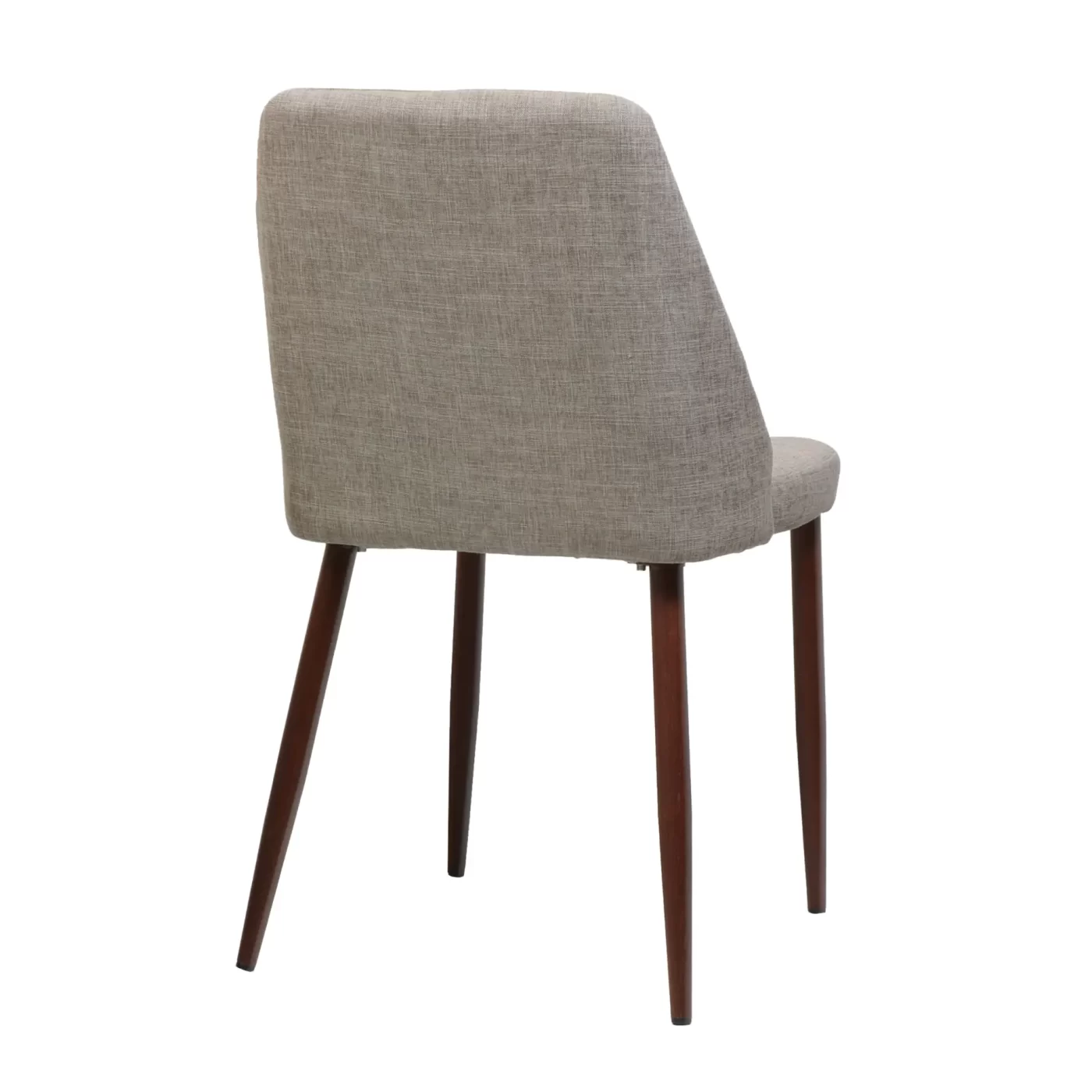 Modern Dining Chair with Wood Finish Iron Legs in Wheat Fabric