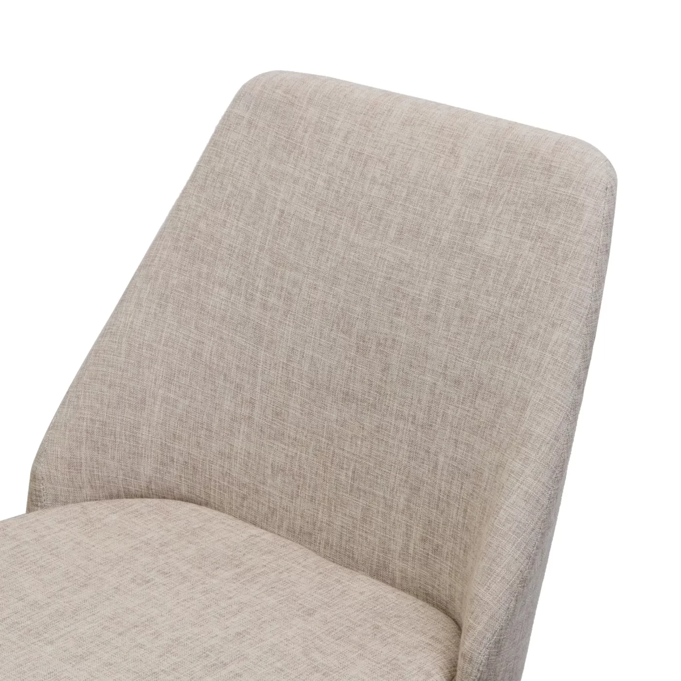 Modern Dining Chair with Wood Finish Iron Legs in Wheat Fabric
