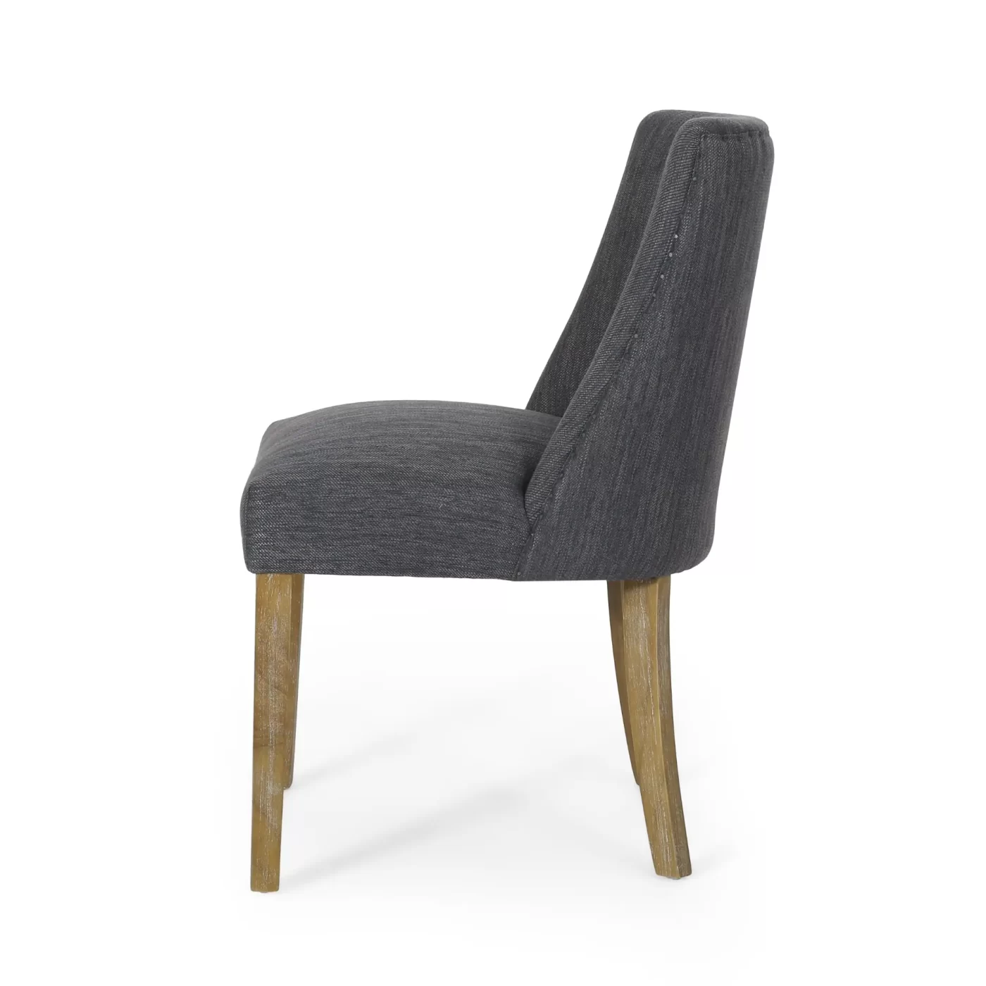 Versatile Dining Chair with Classic Comfort in Charcoal Fabric, 25 x 20 x 35 inches