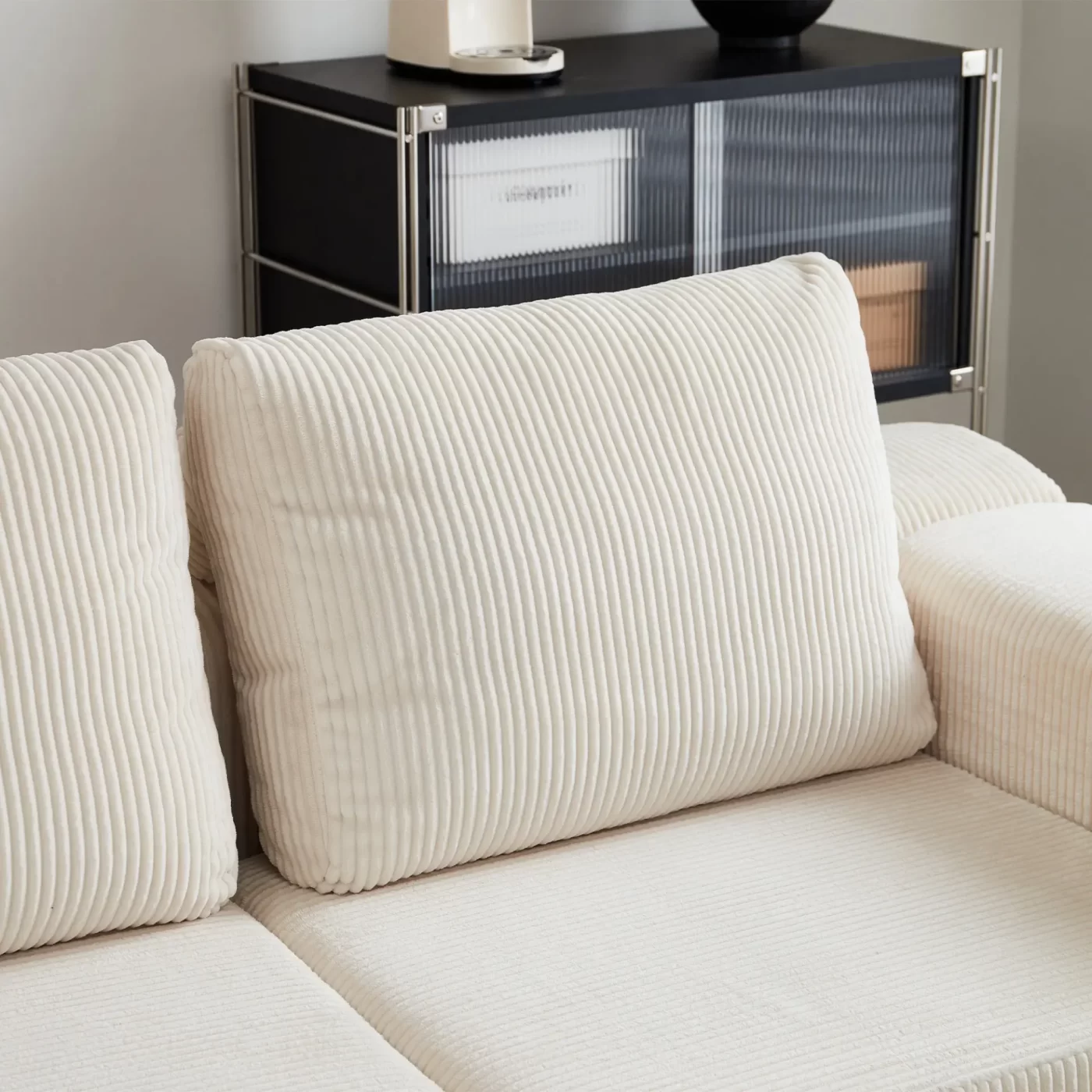 108'' Modular Sectional 3-Seater Cloud Sofa,Corduroy Convertible Sofa Bed