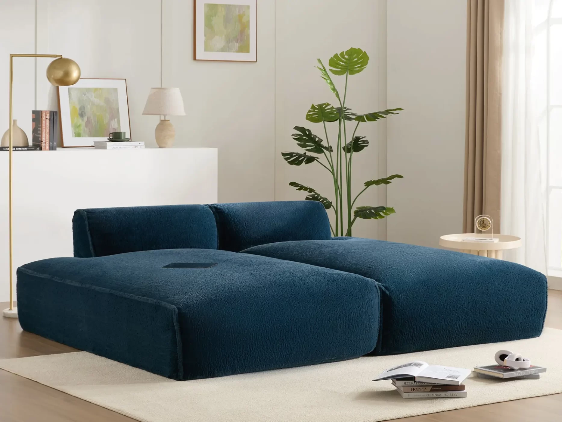 90.0'Oversized Modular Sectional Sofa,Fully Compressed,Spacious Foam-Filled Sofa Bed for Living Room,elderly - friendly design,2 PC Free Combination,No Assembly Required,3 Colors