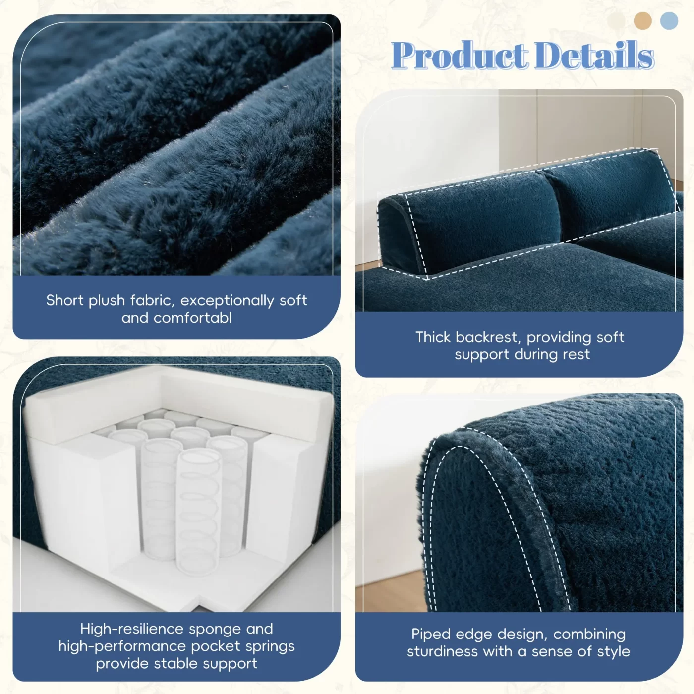 90.0'Oversized Modular Sectional Sofa,Fully Compressed,Spacious Foam-Filled Sofa Bed for Living Room,elderly - friendly design,2 PC Free Combination,No Assembly Required,3 Colors