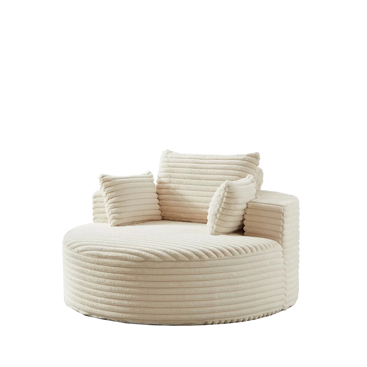 55''L Corduroy Sponge single sofa,No Assembly Required,Fluffy Modern Sleeper Chair for Living room, Bedroom, Lounge and Projection Room(Not a swivel chair.)