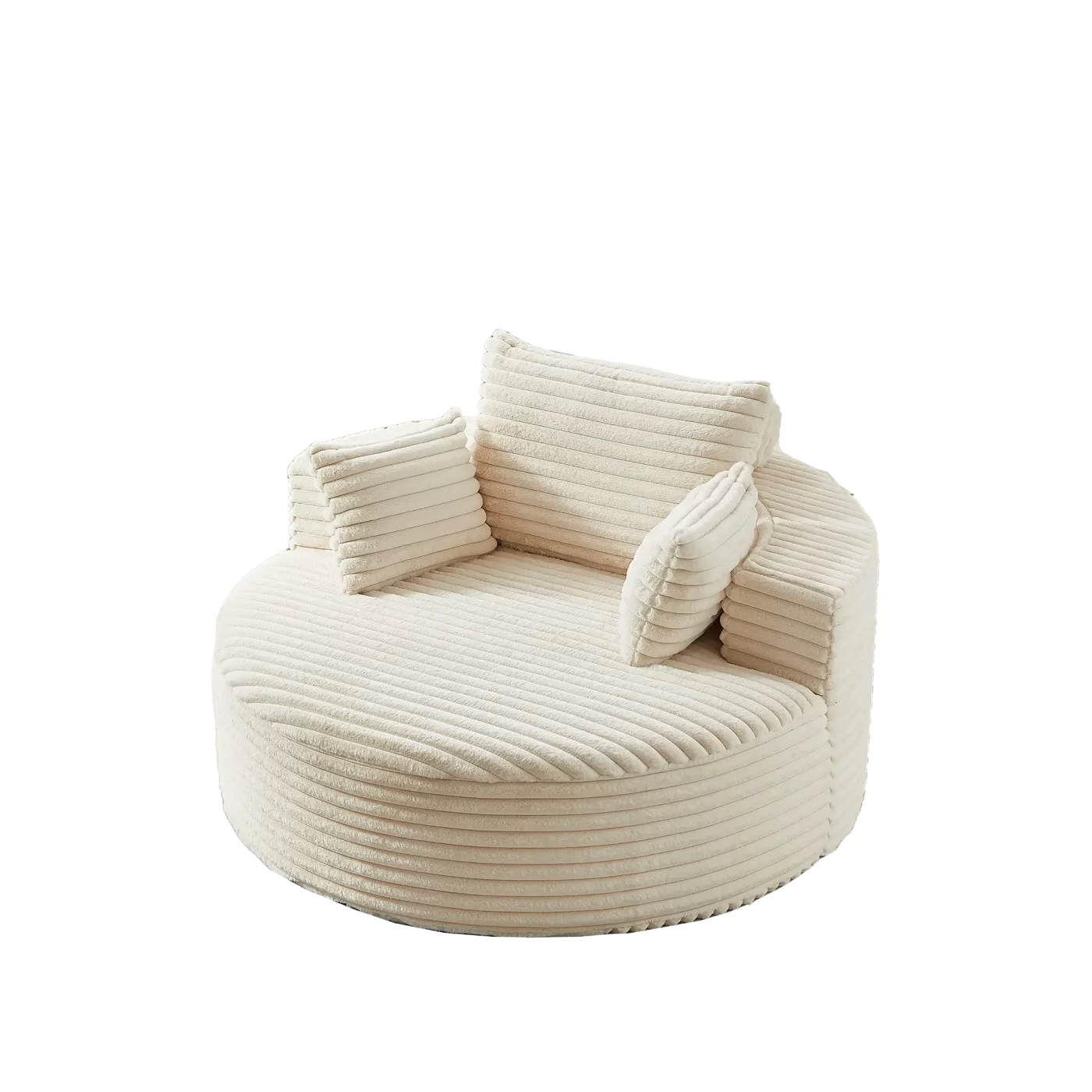 55''L Corduroy Sponge single sofa,No Assembly Required,Fluffy Modern Sleeper Chair for Living room, Bedroom, Lounge and Projection Room(Not a swivel chair.)