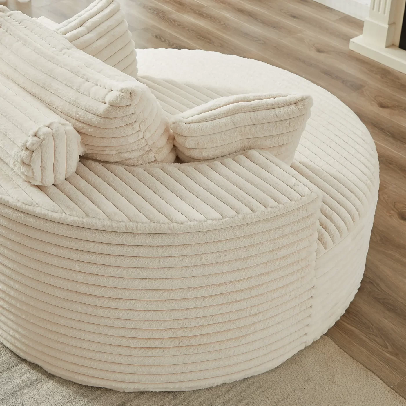 55''L Corduroy Sponge single sofa,No Assembly Required,Fluffy Modern Sleeper Chair for Living room, Bedroom, Lounge and Projection Room(Not a swivel chair.)