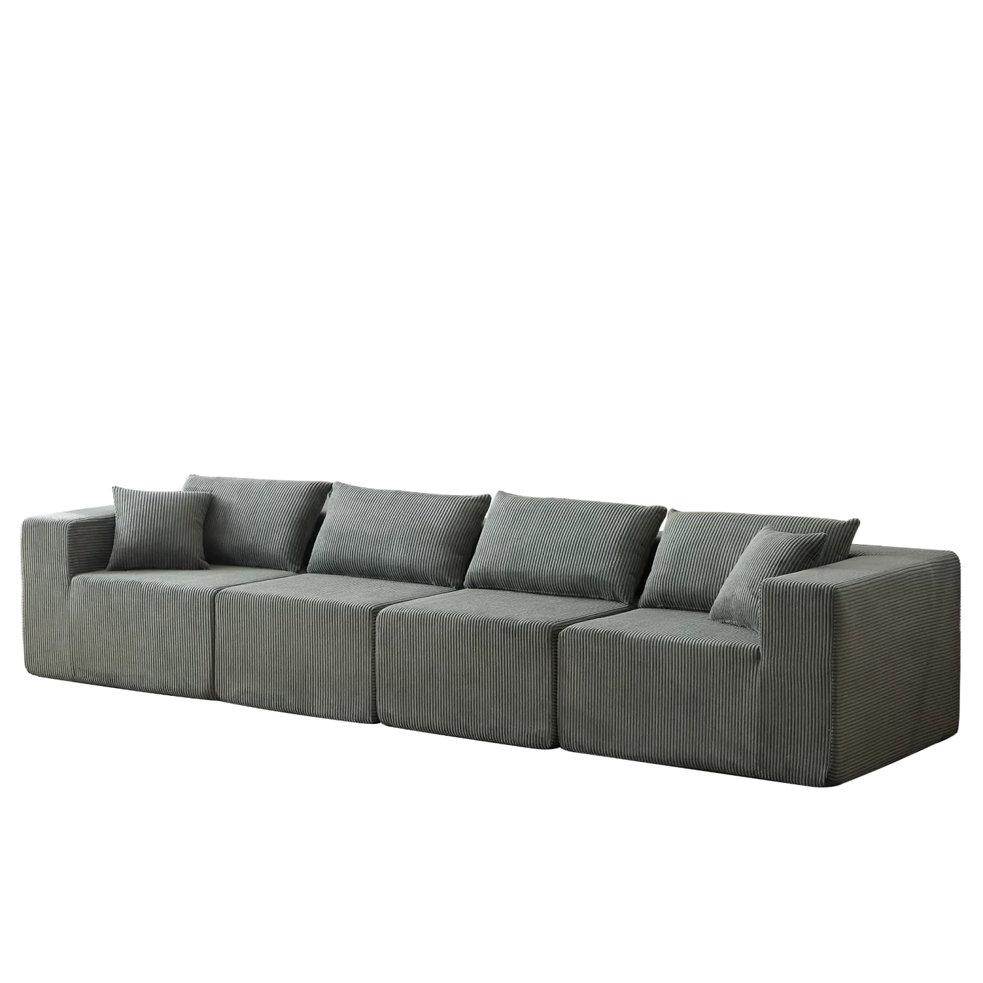 104-Inch Corduroy Modular L Shaped Sectional Sofa,Luxury Floor Couch Set,Upholstered Indoor Furniture,Foam-Filled Compressed Sofa for Living Room,Bedroom,4 PC Free Combination