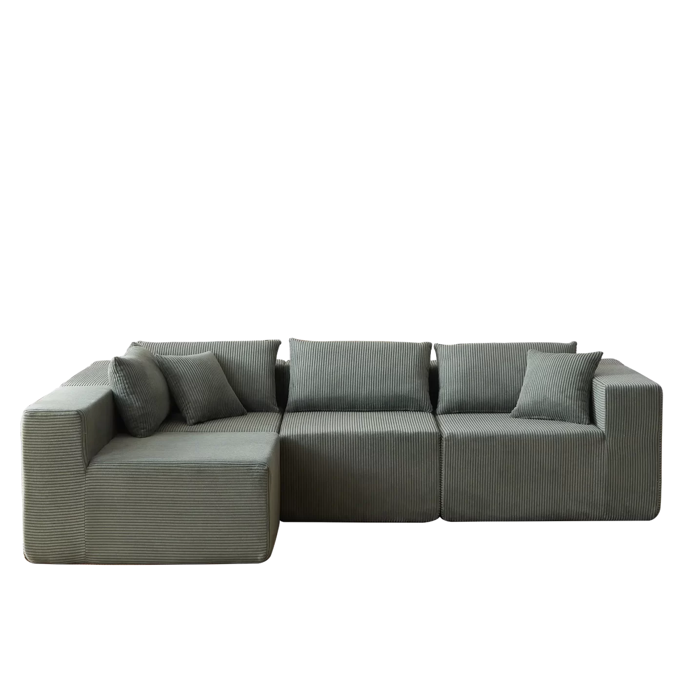 104-Inch Corduroy Modular L Shaped Sectional Sofa,Luxury Floor Couch Set,Upholstered Indoor Furniture,Foam-Filled Compressed Sofa for Living Room,Bedroom,4 PC Free Combination