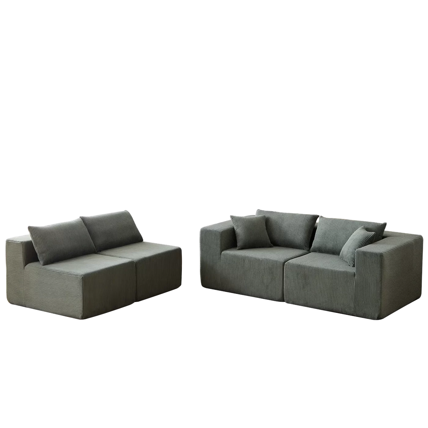 104-Inch Corduroy Modular L Shaped Sectional Sofa,Luxury Floor Couch Set,Upholstered Indoor Furniture,Foam-Filled Compressed Sofa for Living Room,Bedroom,4 PC Free Combination