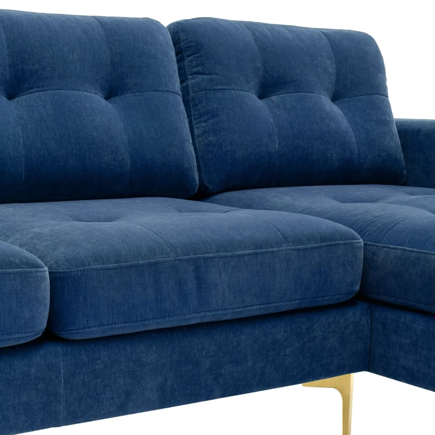 110' L-Shape Convertible Sectional Sofa Couch with Movable Ottoman for Living Room, Apartment, Office, Blue