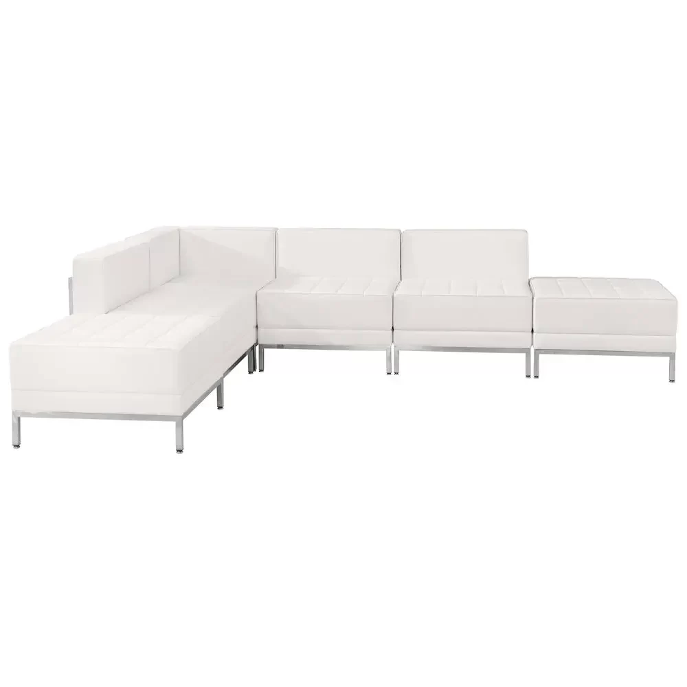 Imagination Melrose White LeatherSoft Sectional Configuration, 6 Pieces