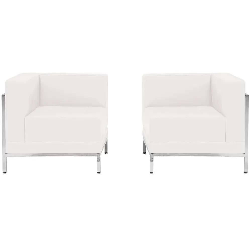 Imagination Melrose White LeatherSoft 2 Piece Corner Chair Set