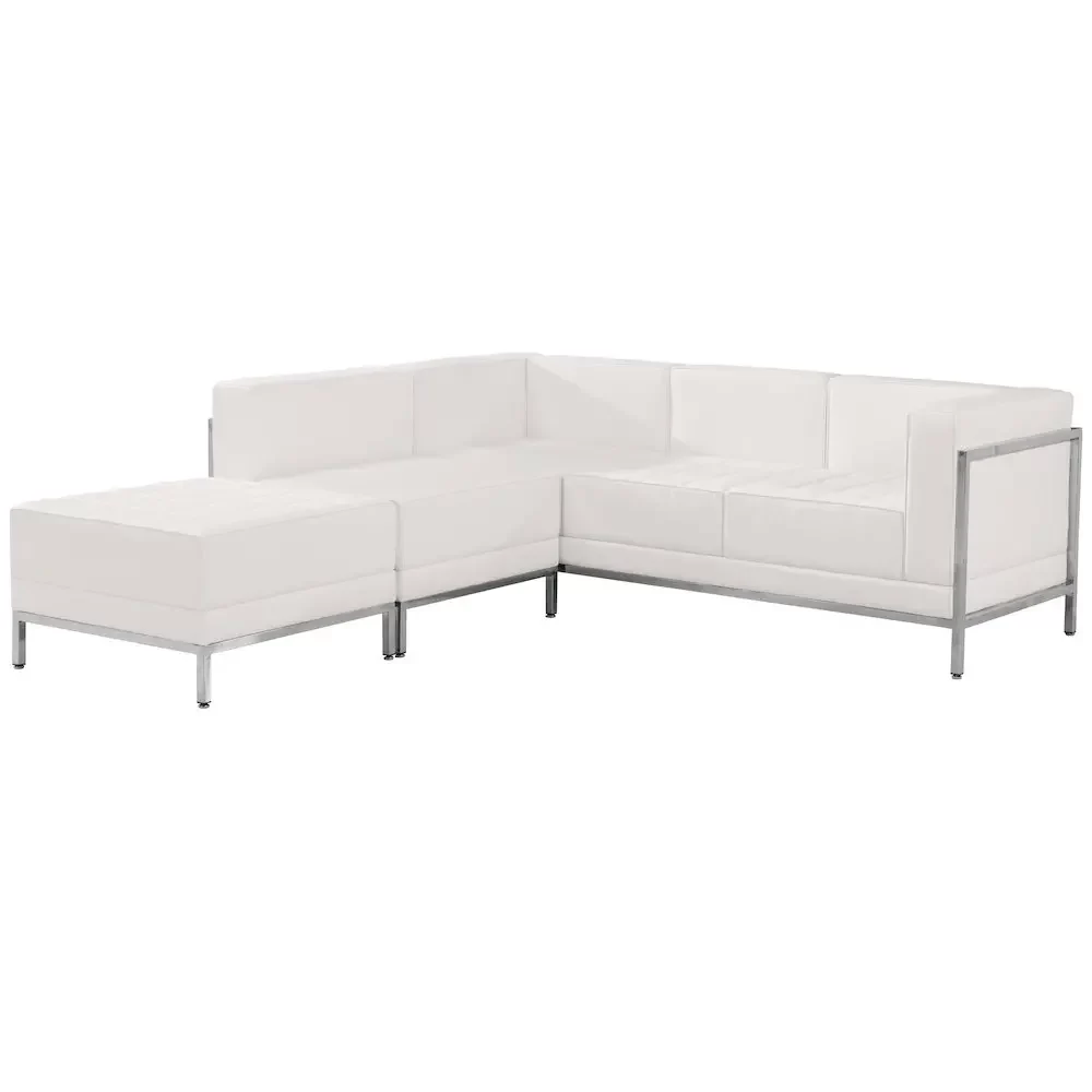 Imagination Melrose White LeatherSoft Sectional Configuration, 3 Pieces