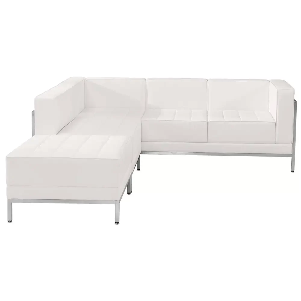 Imagination Melrose White LeatherSoft Sectional Configuration, 3 Pieces