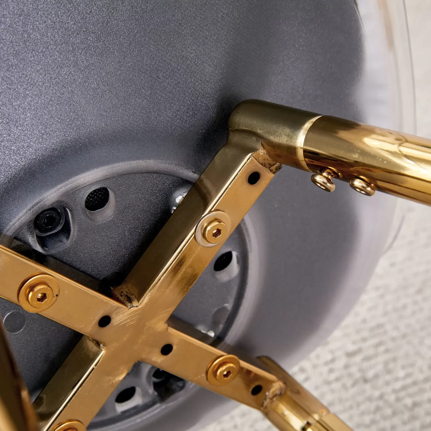 Stylish Upholstered Bar Chairs with Metal Legs in White and Gold for Dining Room, Kitchen, and Terrace