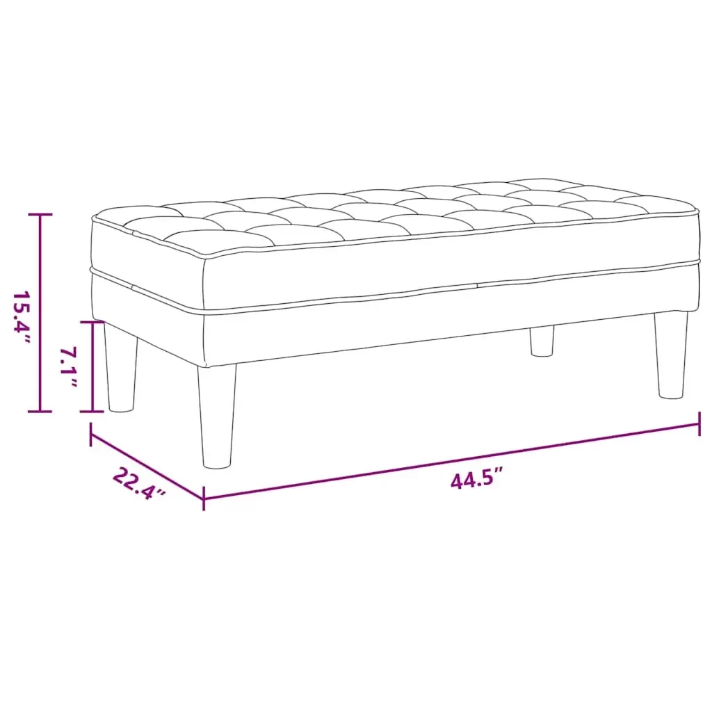 vidaXL Garden Sofa with Bench and Cushions L-Shaped Light Grey Velvet
