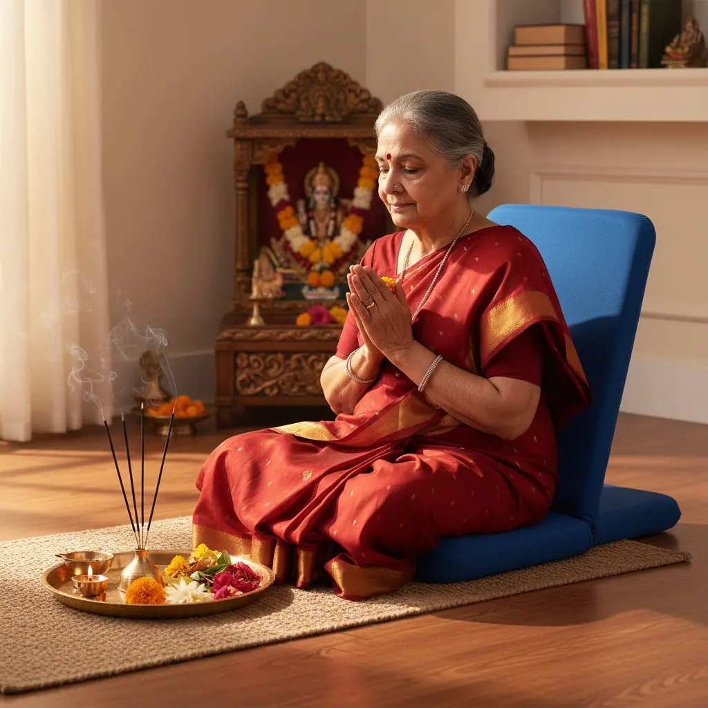 OMSutra Folding Meditation Chair Portable Comfort for Meditation, Yoga, and More